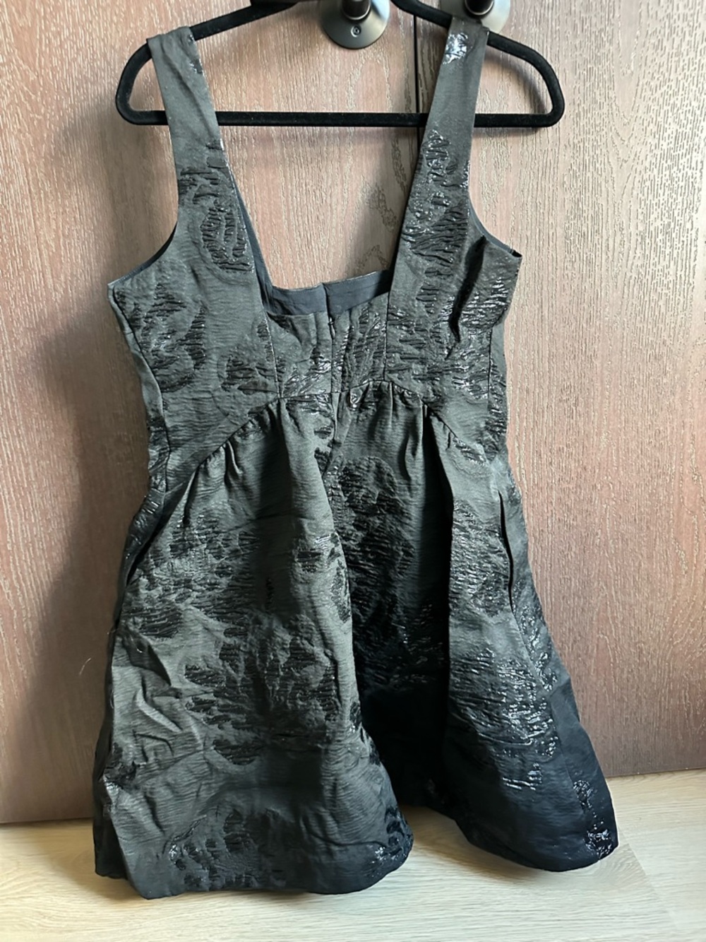 Anthropologie Black Textured Mini Dress - Picture 2 of 3